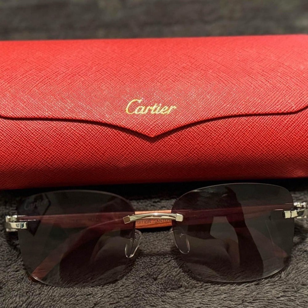 Cartier Sunglasses with Red and Gold Accents